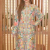Sky Blue Pure Raw Silk Floral Kashmiri Aari Jaal Embroidered Coat