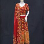Red Lehenga Choli with Aari, Tilla & Cut Daana Embroidery