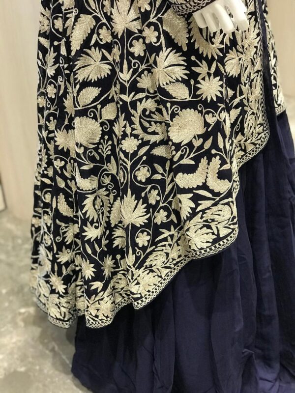 Steps Flared Women Dress with Kashmiri Tilla Embroidery