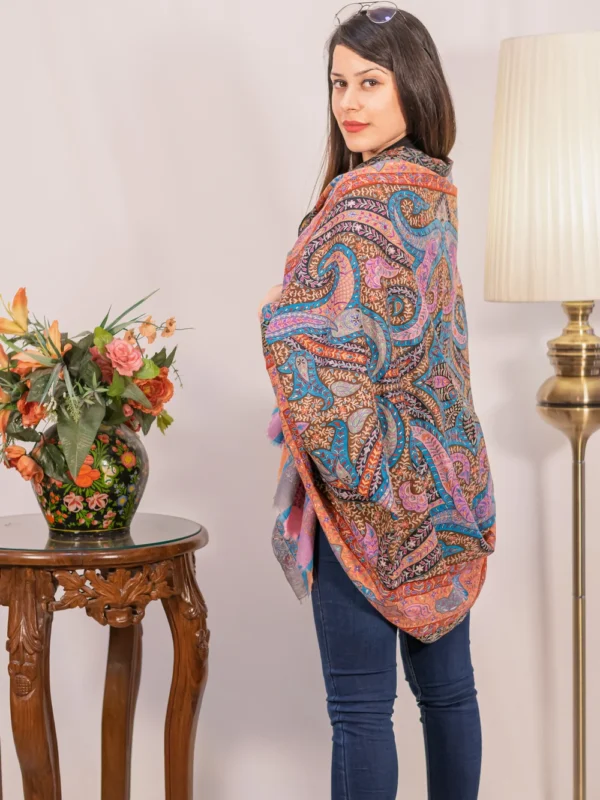 Pure Pashmina Kalamkari Shawl Wrap front