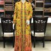 Yellow Flared Style Dress with Rich Highlighted Embroidery