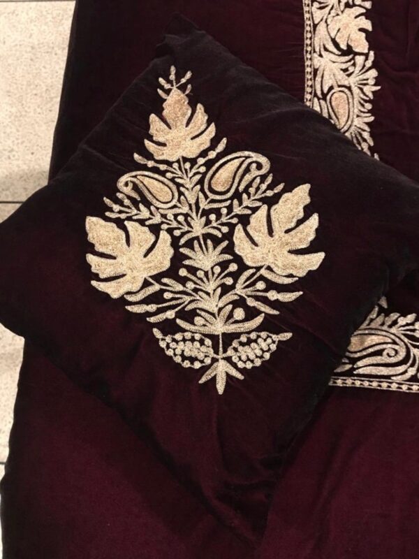 Wine Velvet Bed Cover
