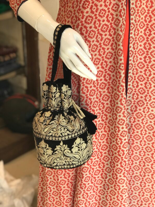 Velvet Embroidered Potli Bag Angad Creations