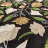 Black Raw Silk Kashmiri Embroidered Bed Cover