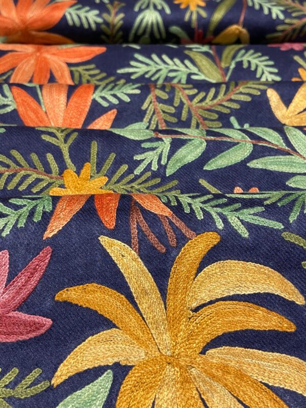 Navy Blue Woollen Running Fabric
