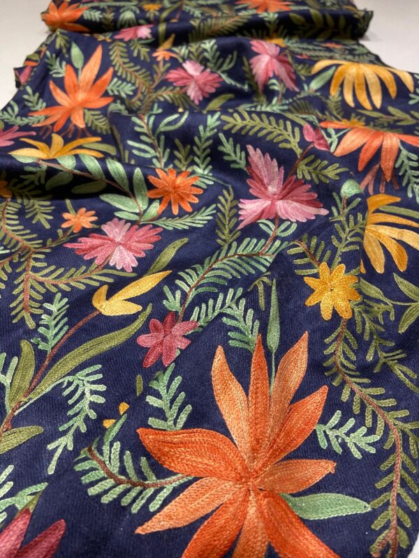 Navy Blue Woollen Running Fabric