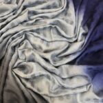 Pure Pashmina Ombre Polka Dots And Stripes Texture Stole Wrap: Dark Grey, Cool Grey And Navy Blue