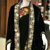 Velvet Cape Orni with Zari Embroidery: Chinar Bel Design
