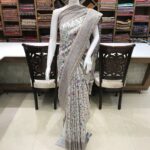 White Modal Silk Kani Saree