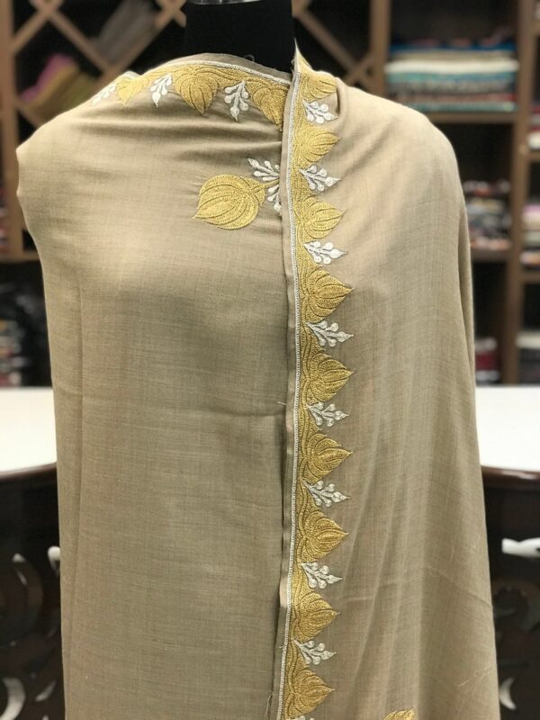 Pure Merino Wool Shawl With Tilla Hand Embroidery