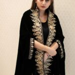 Embroidered Velvet Cape Orni Bara Chinaar Design front