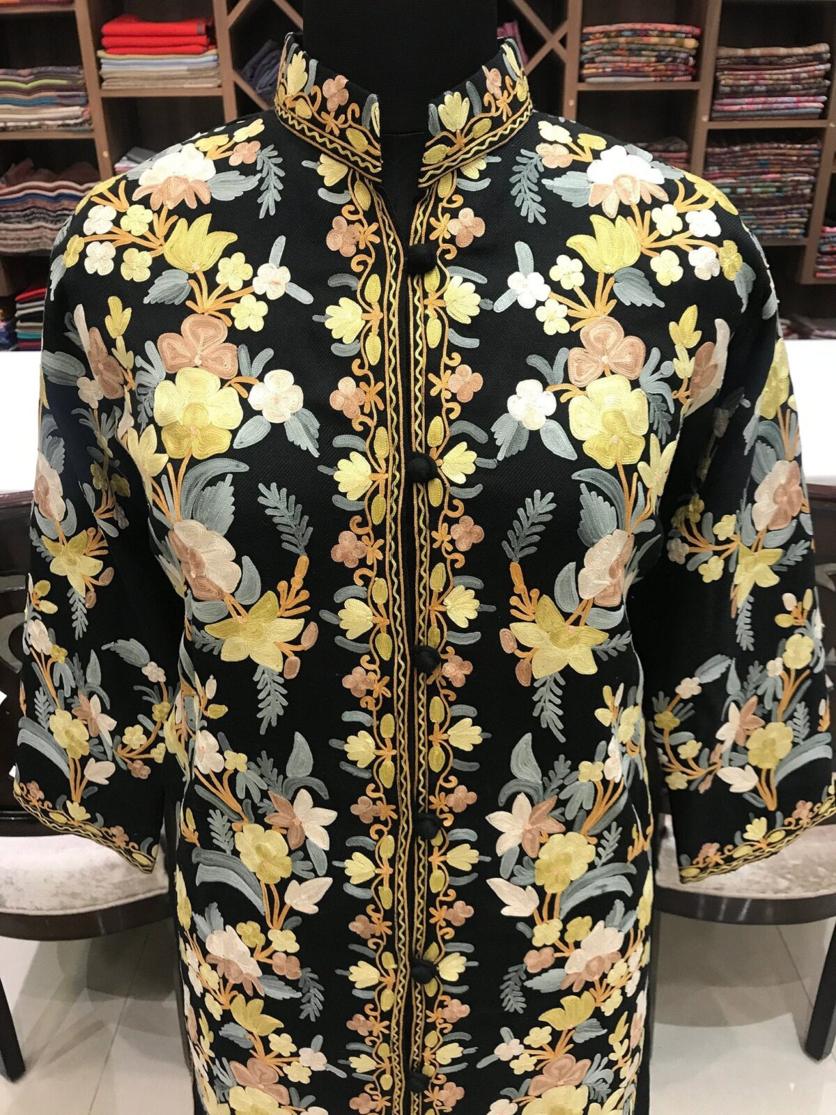 Woollen Kashmiri Long Embroidered Jacket