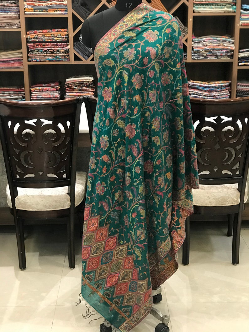 Modal Silk Green Kani Dupatta
