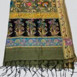 Modal Silk Olive Green Kani Weave Dupatta