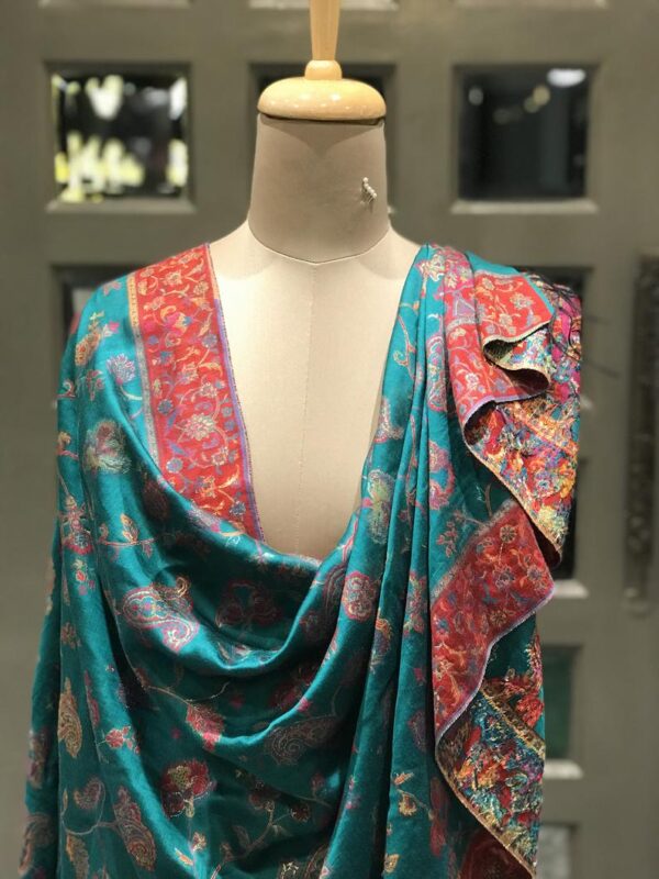 Modal Silk Green Kani Weave Dupatta