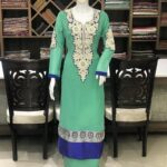 Georgette Shirt Dress featuring Pearl Embroidery Work