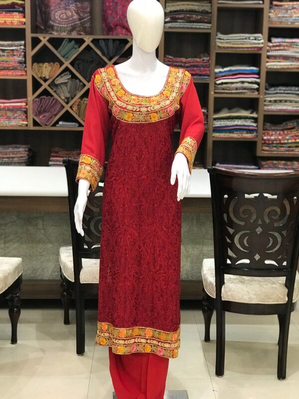 Jaal Aari with Hand Dabka Work Salwar Suit Close up without dupatta
