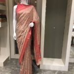 Beige Modal Silk Floral Paisley Jaal Kani Weave Saree