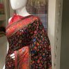 Black Modal Silk Floral Jaal Kani Weave Saree