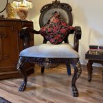Aari Embroidery Outlined with Zari Decorative Silk Cushion Cover: Black