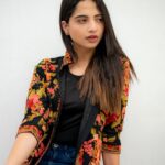 Floral Jaal Embroidered Long Black Women's Coat
