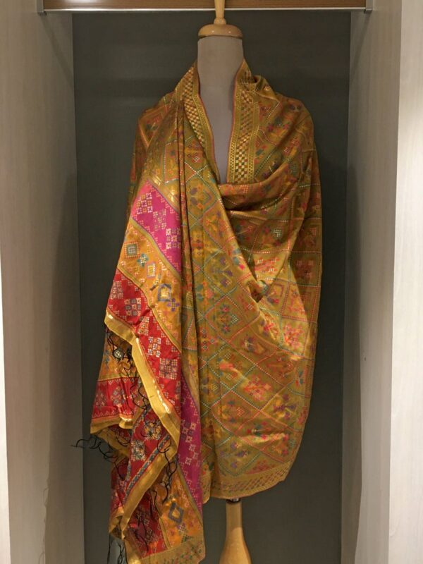 Silk Modal Mustard Yellow Kani Dupatta