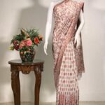 White Silk Modal Floral Kani Weave Sari