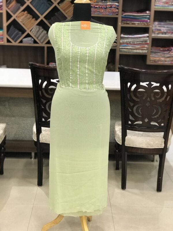 Gota and Aari Fusion Embroidered Women Kurta