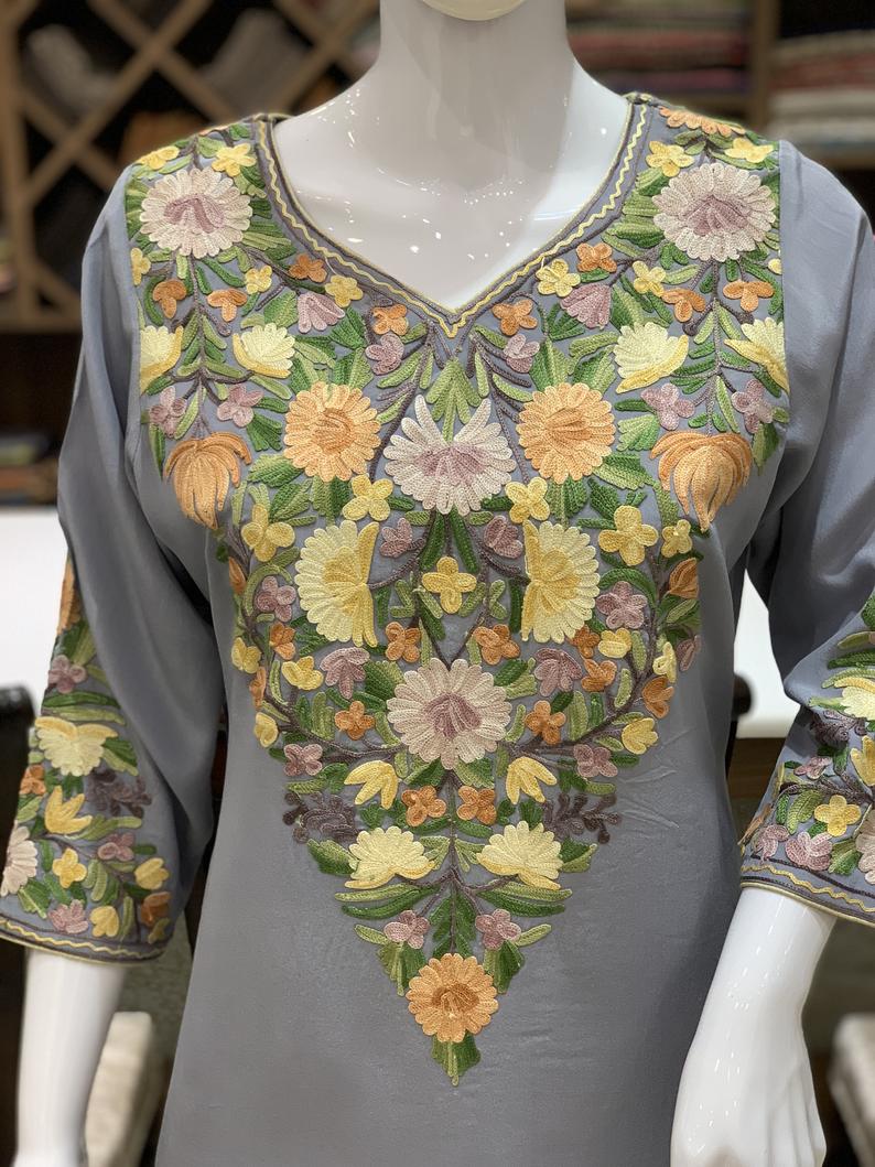 Kashmiri aari hotsell work dress material