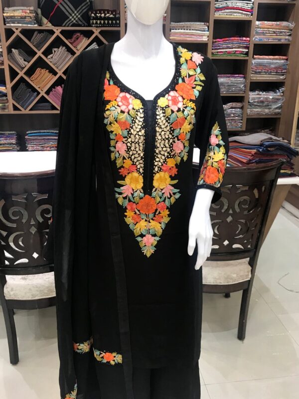 Salwar Suit with Aari Cut Daana and Gota Pati Fusion Work front