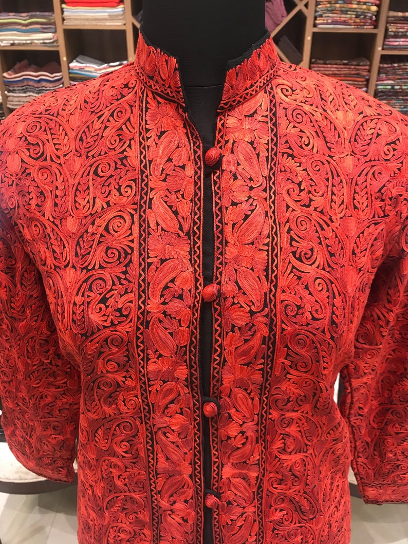 Paisley Jamawar Embroidered Women Coat front