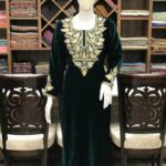 Bottle Green Velvet Kurta with Zari Embroidery