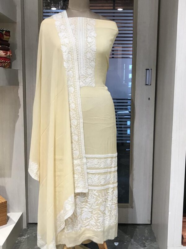 Croatia Lace Fused with Thread Embroidery Salwar Suit