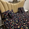 Floral Kashmiri Aari Embroidered Velvet Bed Cover up view