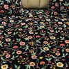 Floral Kashmiri Aari Embroidered Velvet Bed Cover close up view