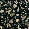 Green Velvet Running Fabric with Floral Zari Embroidery