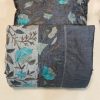 Dual Grey Tone Raw Silk Bed Cover with Floral Aari Embroidery