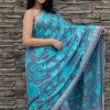Turquoise Chinar Jaal Embroidered Kashmiri Saree 2