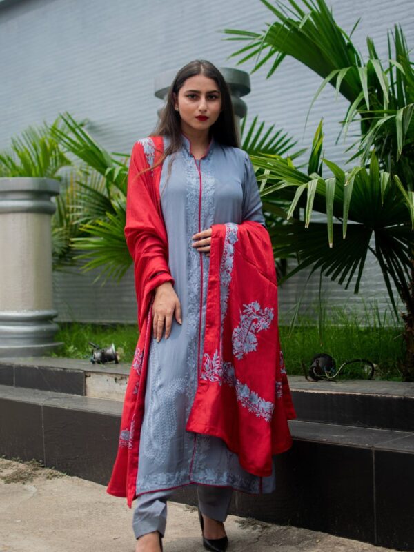 Silk Thread Kashmiri Aari Work Fashion Show Suit
