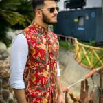 Red Modi Jacket with Chinar Embroidery wide