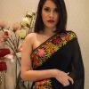 Black Kashmiri Border Embroidery Saree