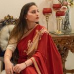 Red Crepe Tilla Chaputri Hand Work Saree