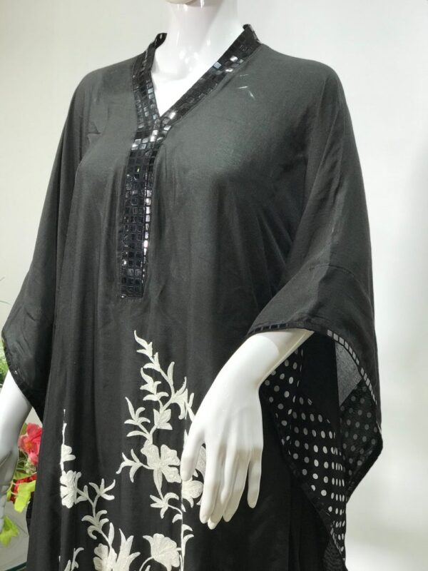 Limited Edition Black Kaftan with Kashmiri Aari Embroidery 2