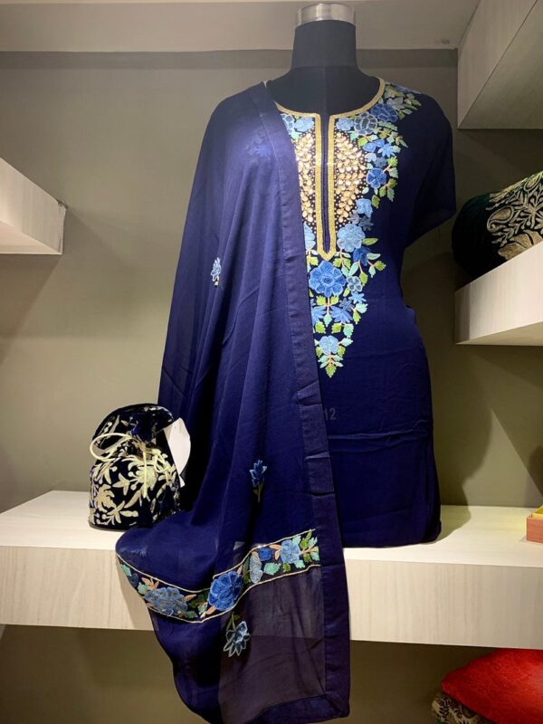 Salwar Suit with Aari Cut Daana and Gota Pati Fusion Work
