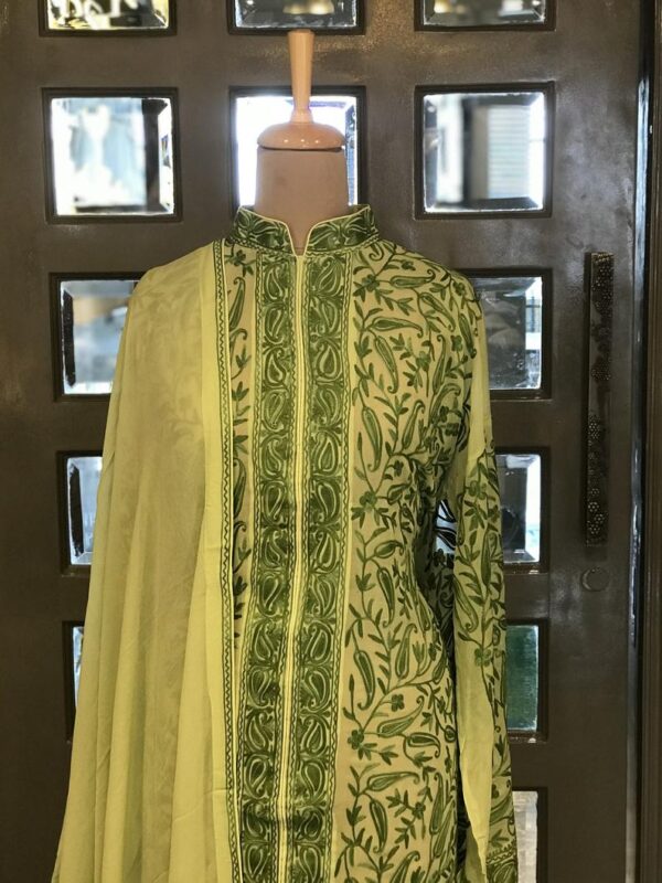 Green Paisley Jaal Embroidered Salwar Suit