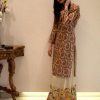 Beige Women Sharara with Rich Floral Embroidery, Embroidered Shararas