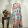 Pure Silk Aari Tilla Jaal Embroidered Grey Kashmiri Sari far view