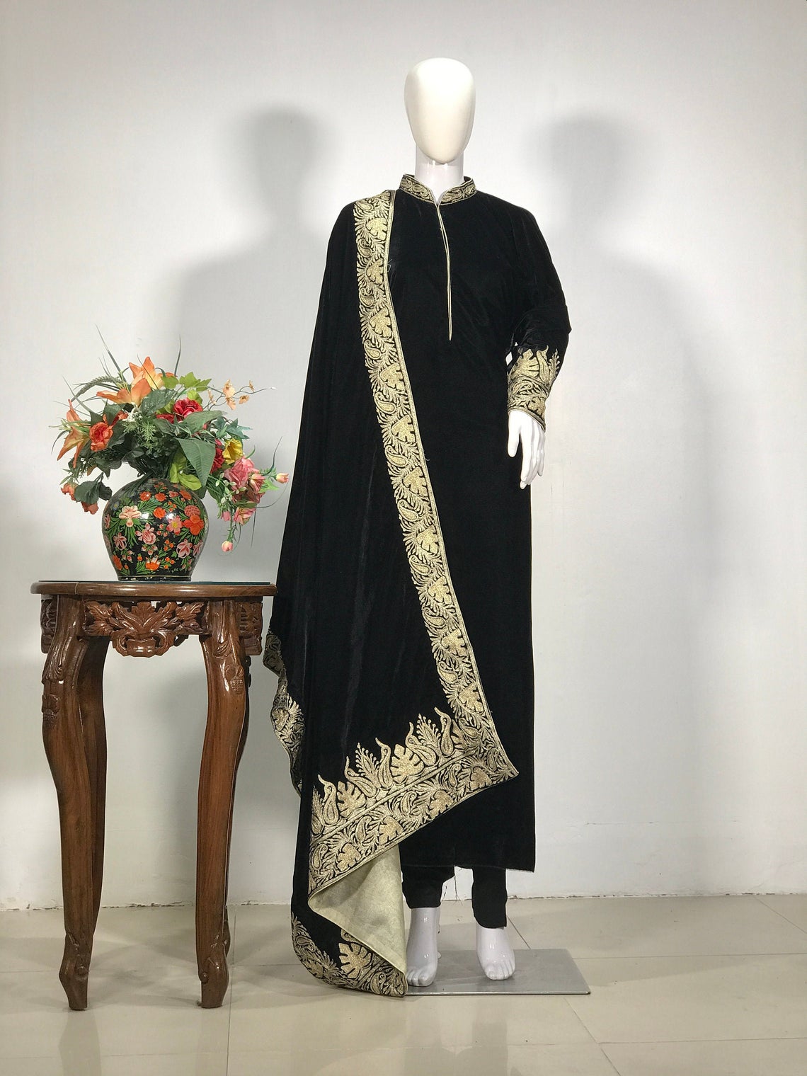 Cerulean Muslin silk hand gota work suit with organza gota zari dupatta |  Kiran's Boutique