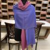 Solid Plain Pure Pashmina Reversible Shawl: Move and Blue