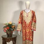 Red Pure Wool Kashmiri Pheran with Jaal Paisley Embroidery